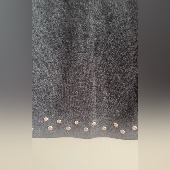 Zara Gray Long Sleeve Dress with Studded Hem - Picture 6 of 7